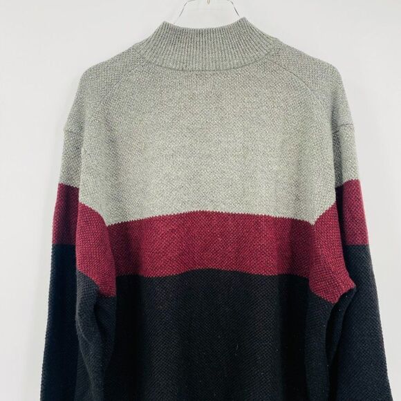 Dockers Mens Size XXL 2XL Black Gray Color Block 1/4 Zip Pullover Sweater - Picture 6 of 8